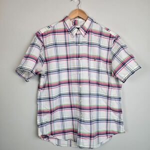 alph Lauren Mens XXL Slim‎ Fit Plaid Short Sleeve Shirt Multicolor Preppy Check